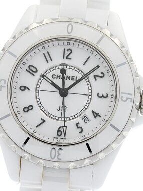 CHANEL J12 33mm H0968 White ceramic date white Dial Quartz Ladies Watch_938342